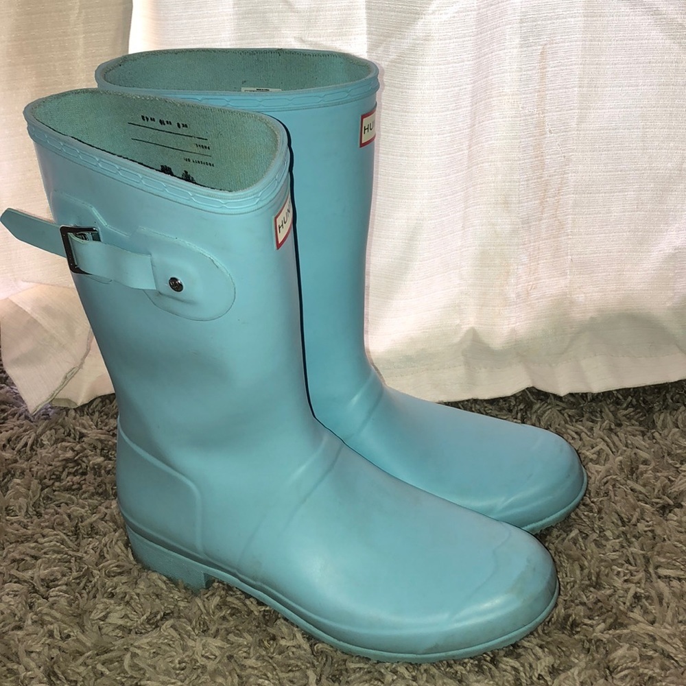 Hunter Women's Original Short Rain blue in color size 11 rubber boots sp… - Picture 3 of 12